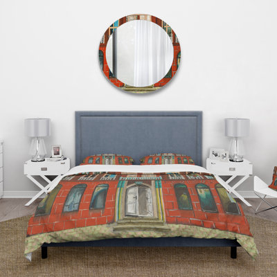 Ensemble de housse de couette Red Face of Shop In Paris II - Microfibre polyester