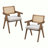 Wooden Frame Upholstered Dining Chairs Set of 2