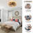 Ceiling-Mounted Jute Rope Fan Light Strip, Dimmable, 7 Blades, Reversible DC Motor