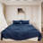 Navy Blue Linen King Fitted sheet-109707554