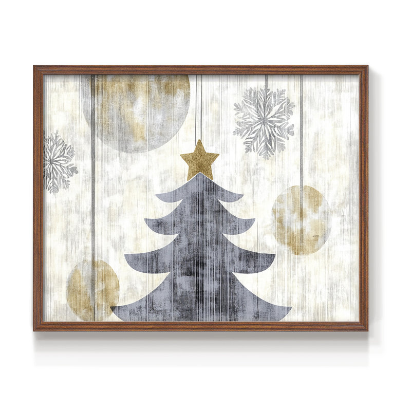 Chirstmas Art-CI - Reproduction encadrée - Restickable, H 22 po x l 28 po, Noyer