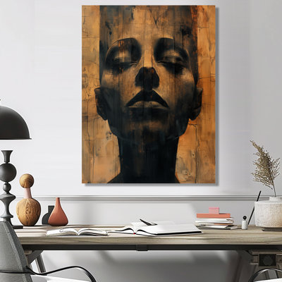 Brun, noir, sagesse antique, géants, salon, art mural
