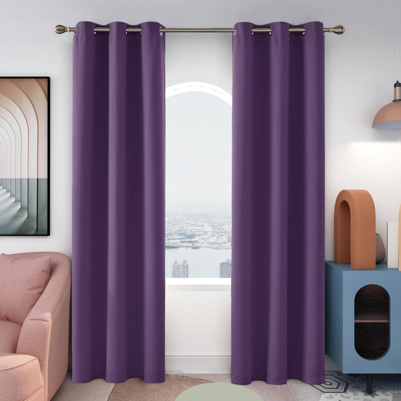 Lompoc Room Darkening Grommet Curtain Panels, 42" W x 95" L, Khaki