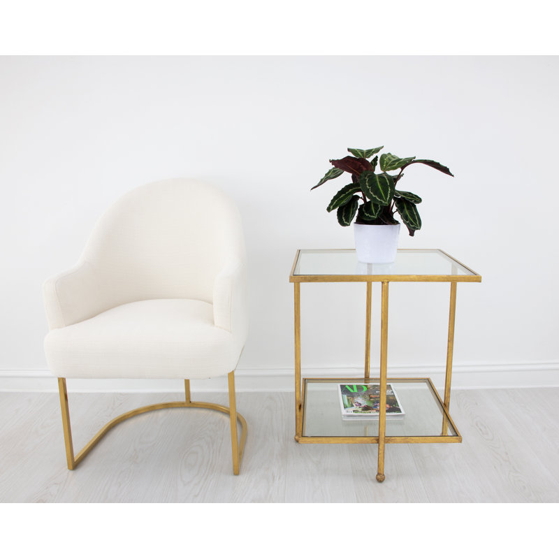 Romana End Table, Antiqued Gold Leaf