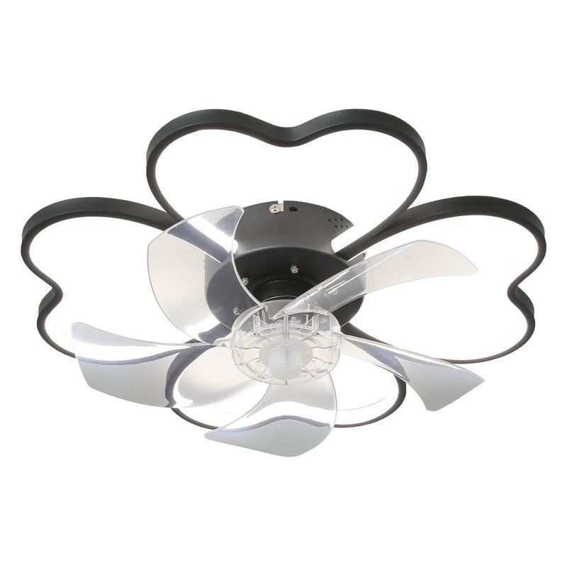 20" Ceiling Fan Light With 2 LED, Black
