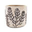 Pot à fleurs gris sable et ciment, éléments botaniques bruns, décoration de 4 jardinières, espace de vie