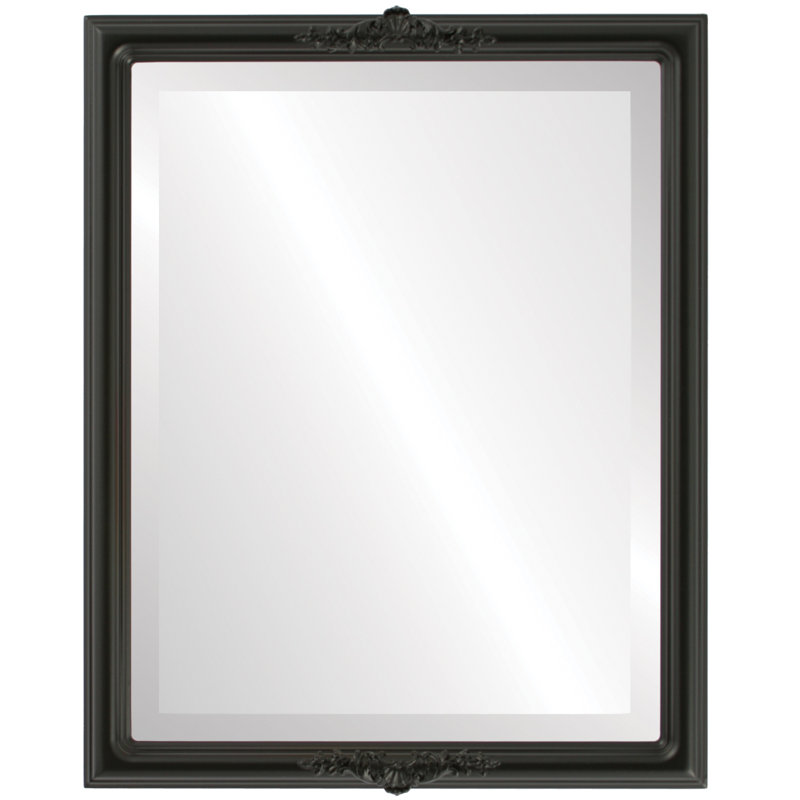 Rhine Rectangle Mirror, 25" H x 21" W, Matte Black
