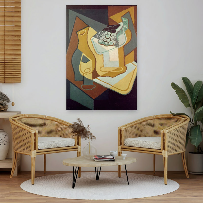 Bottle, And Fruit Dish, 1921 Abstract Contemporary Wall Art Print by Juan Gris - Wrapped Canvas Print, 152.4cm H x 101.6cm W