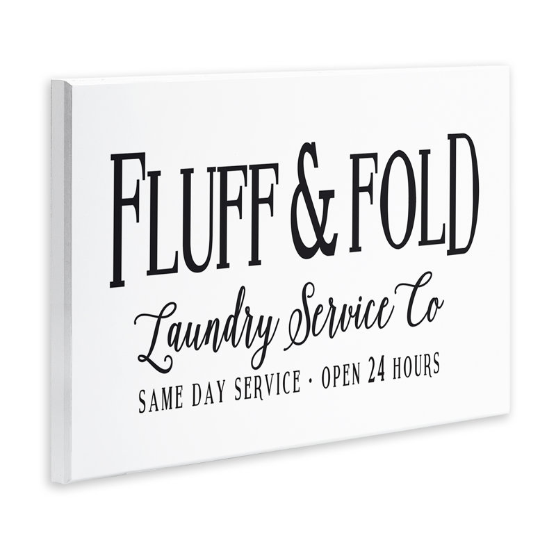 "Fluff & Fold Laundry", art mural par lettres et doublures, H 13 po x l 19 po