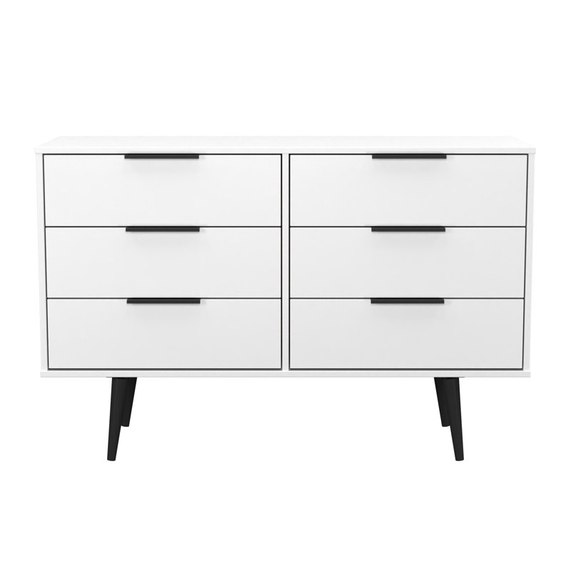 Turah 6 Drawer Wide Chest in Matt (Ready Assembled), White Matt