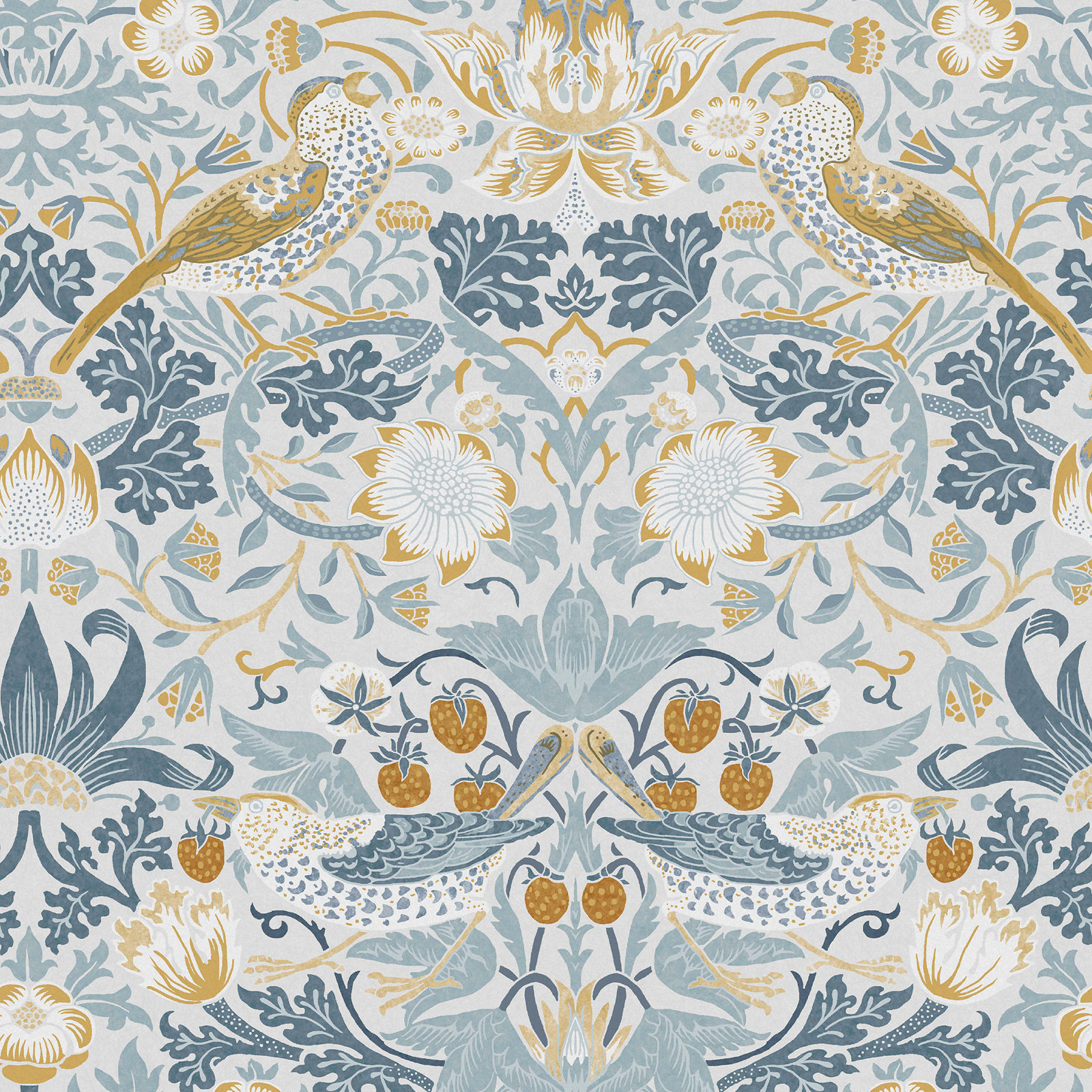 Floral Wallpaper, Soft Blue