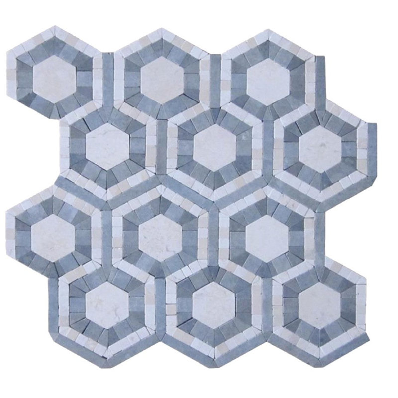 Cosmos 4" Micro Hexagon Polished Marble Mosaic Tile