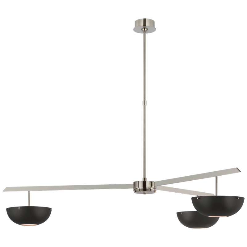 Valencia 3 - Light LED Chandelier, Black, Polished Nickel