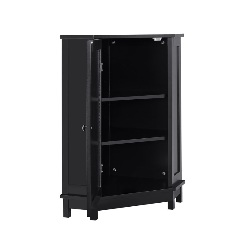 Armoire de rangement triangulaire réglable à tablette réglable noir, s'adapte à plusieurs pièces d'armoire de coin avec tablette