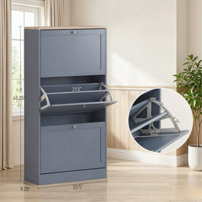 Étagère à chaussures fonctionnelle, meuble à chaussures élégant, unité de rangement pour chaussures, organisateur d'entrée gain de place