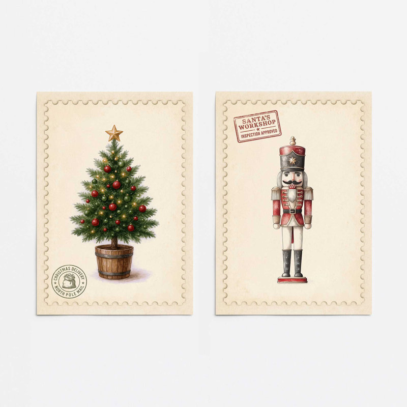 Ensemble de 2 estampes de Noël, H 20 po x l 32 po