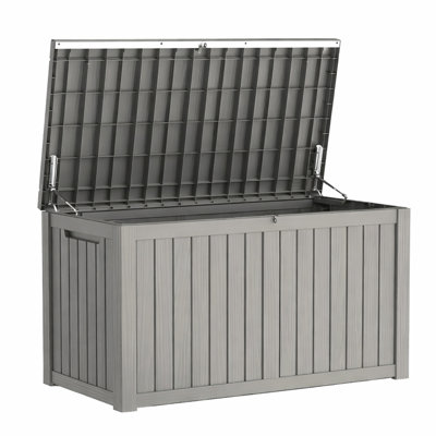 180 Gallon Large Waterproof Deck Box with Lockable Lid for Patio Furniture, Pool Supplies