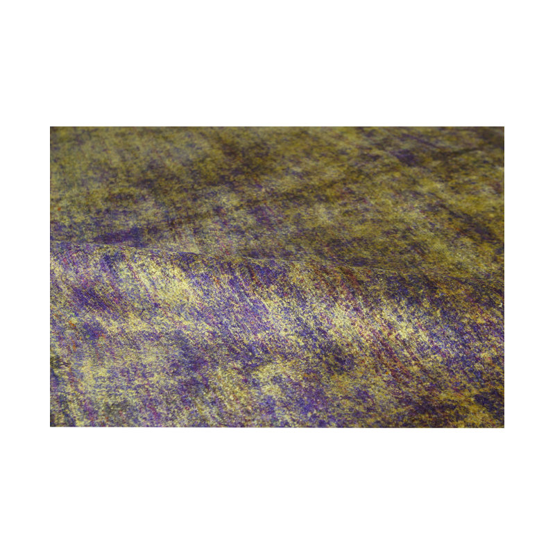 Silk Area Rug in Violet/Yellow