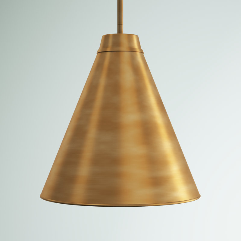 Luminaire suspendu à intensité réglable 1 lumière Haveman, Laiton frotté, H 27 po x l 24 po x P 24 po