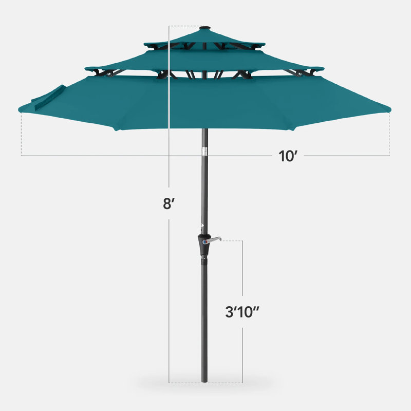 Parasol de patio à 3 niveaux, Cerulean