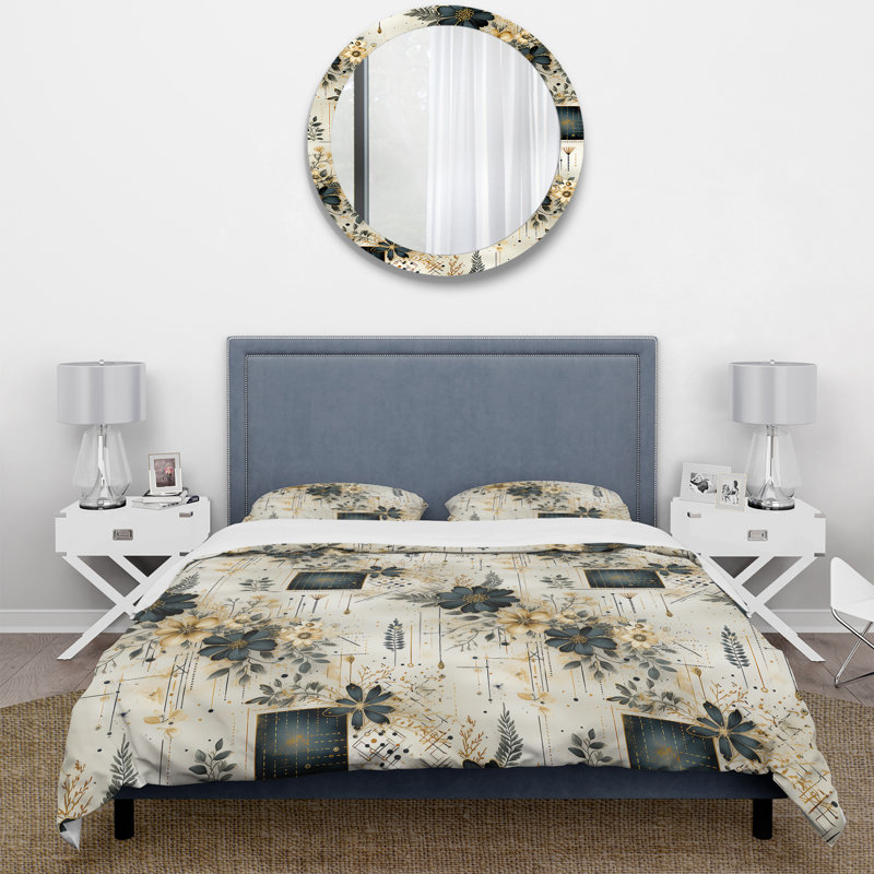 Ensemble de housse de couette Ferns, Housse de couette simple + 1 taie décorative stan