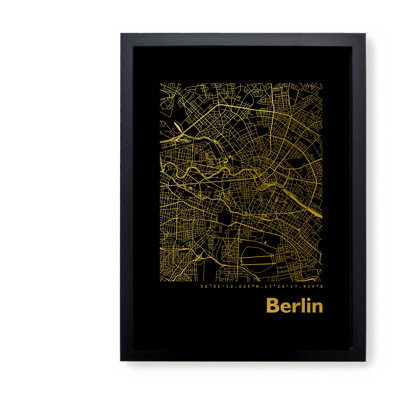 Berlin Map - Single Picture Frame Print