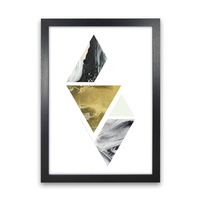 Green Marble Triangles Abstract 1 Piece Wall Art