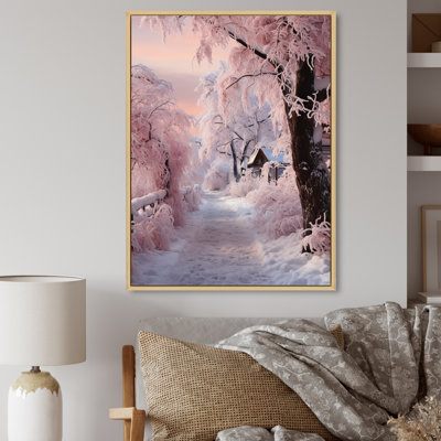 Fuchsia blanc, rose, hiver, lever du soleil - paysages, impressions d'art mural