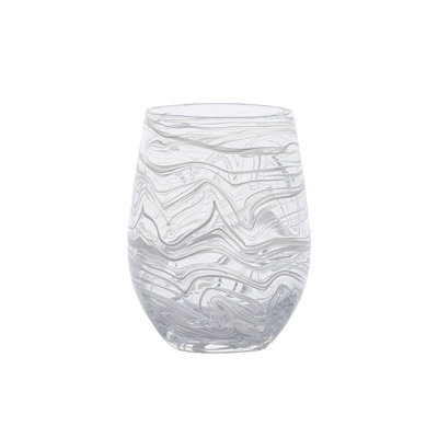 Puro Marbled Stemless Wine Glass