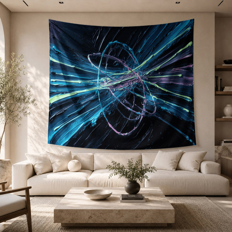 Tapisserie murale Sci Fi Atomic, 68 po x 80 po