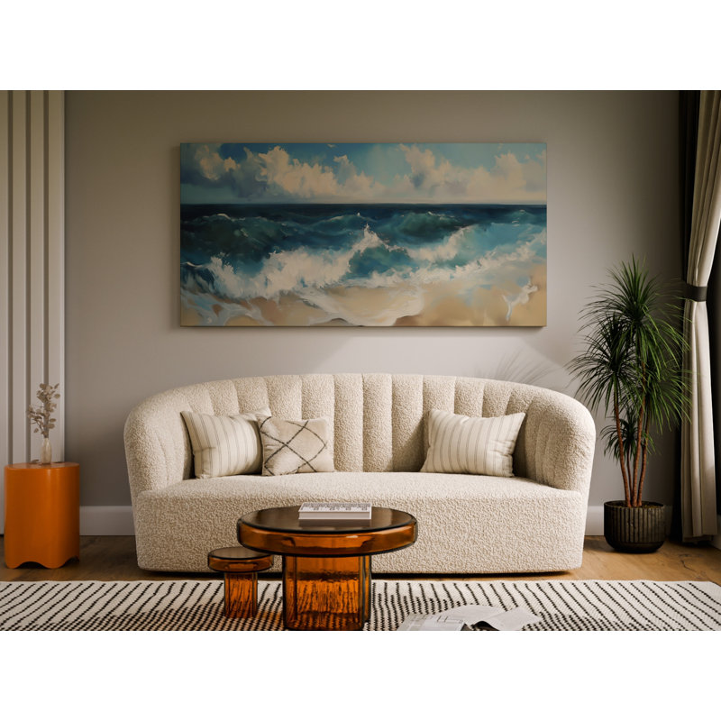 Art mural côtier, art mural océan, reproduction de peinture à l'huile, très grande toile, H 20 po x l 40 po x P 1,5 po