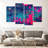 Blue Magenta Abstract On Canvas 4 Pieces Set-1124310072