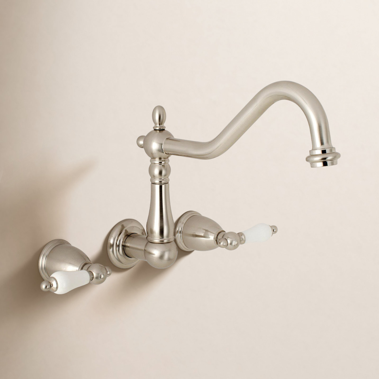 Heritage Wall-Mounted Tub Spout, Brushed Nickel