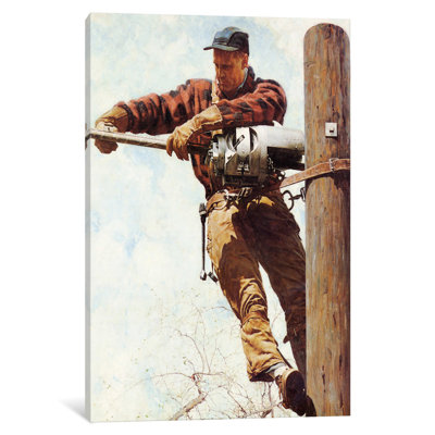 " The Lineman " by Norman Rockwell