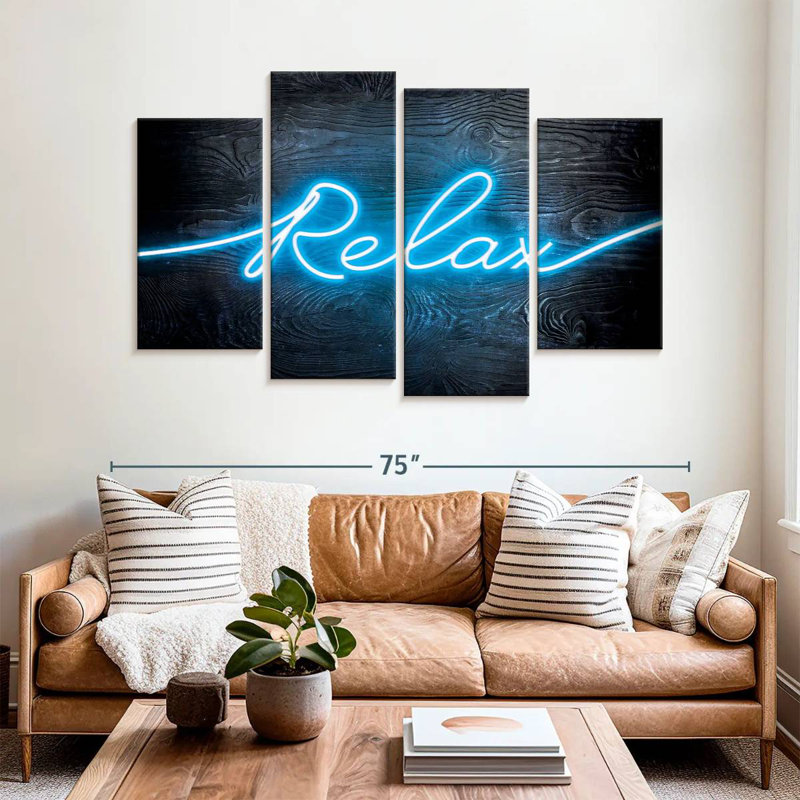 Tergel Relax Blue Neon, 42" H x 68" W