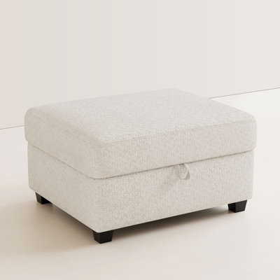 Upholstered Chenille Ottoman With Storage Space