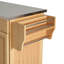 Îlot de cuisine intérieur en bambou avec plateau en acier inoxydable - Chariot mobile avec tiroirs, armoire et porte-serviettes pour la salle à manger et le bar