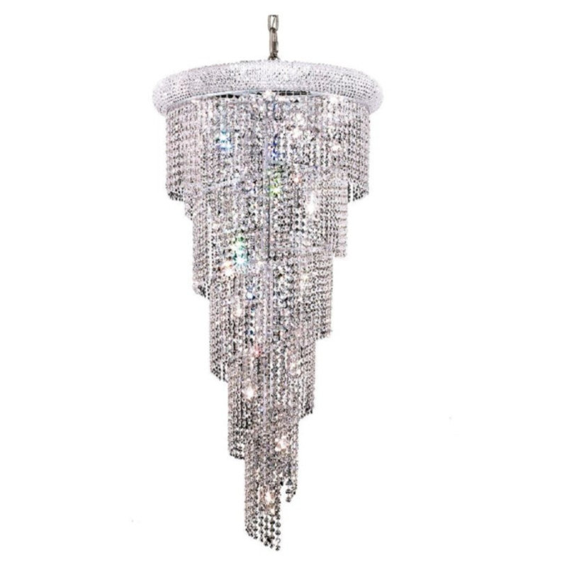 Sterns 18 - Light Tiered Chandelier, Chrome, Royal Cut