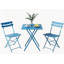 Ensemble bistro 3 pièces, table et chaises de patio pliables, sans assemblage, bleu-1652326694