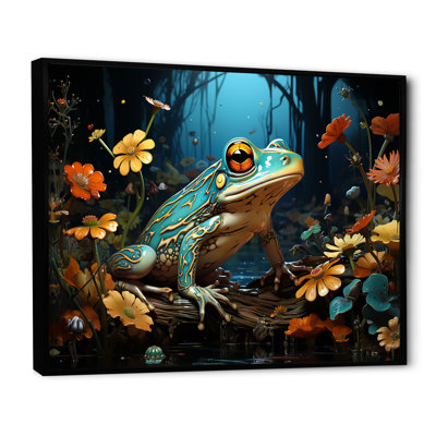 Représentation abstraite de grenouille verte - impression