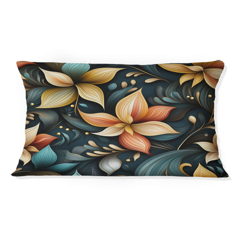 Mindful Contemplation Mediation I - Floral Printed Throw Pillow