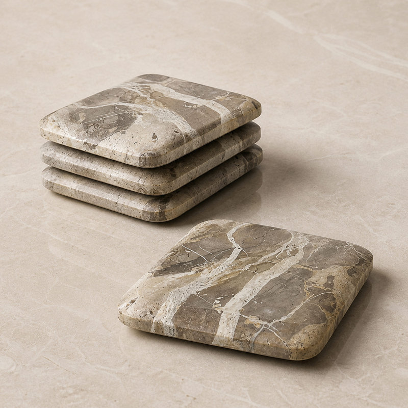 Marble Mosaics - Marble Coaster Set | Decorative Tabletop Accent