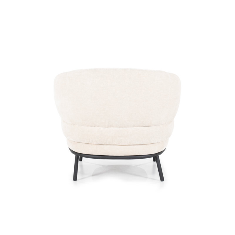 Swivel Barrel Chair, Beige Polyester