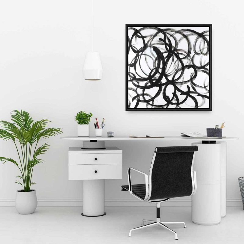 Toile à lignes abstraites minimalistes | Décoration de chambre à coucher