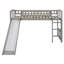 Lit mezzanine simple avec glissoire et échelle, gris