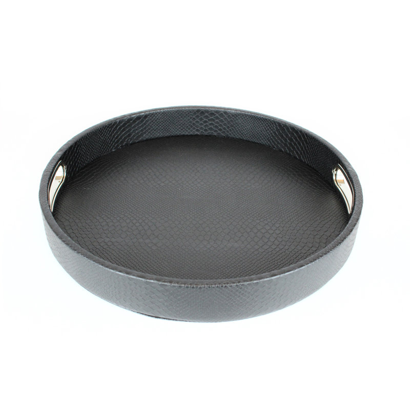 Symple Stuff Melamine Platter, Black reptile print
