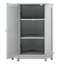 Armoire de rangement d'angle gris avec tablettes réglables pour le garde-manger et le salon. - Cuisine de salle de bain moderne à surface pelée. Fabrication durable-806383309
