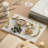 Mamba White Marble Decorative Serving Tray With Brass Snake Handles
