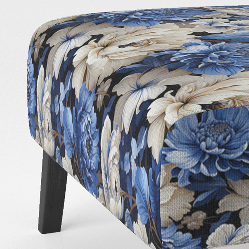 Rustic Victorian Brocade Victorian Motif - Chaise d'appoint de chalet rembourrée à motif floral