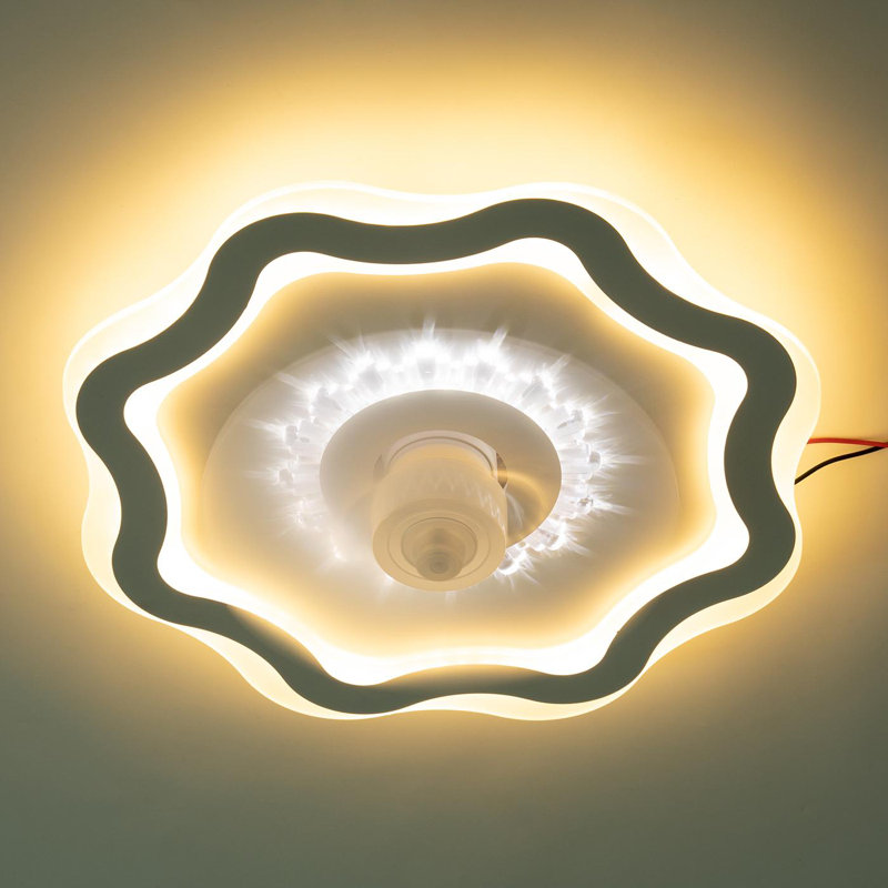 Ventilateur de plafond encastré avec lumières et télécommande